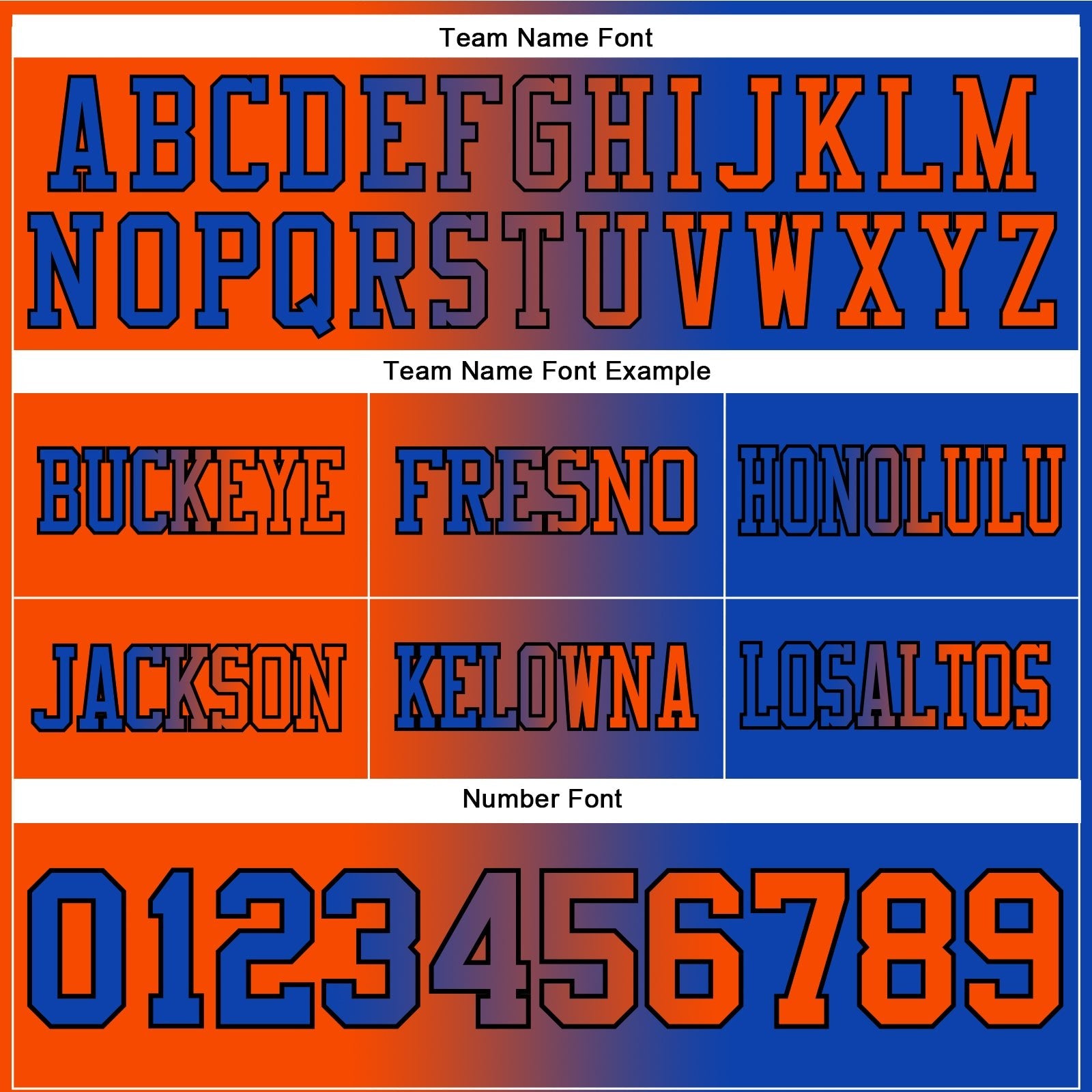 Custom Thunder Blue Orange-Black Authentic Gradient Fashion Football Jersey photo 3