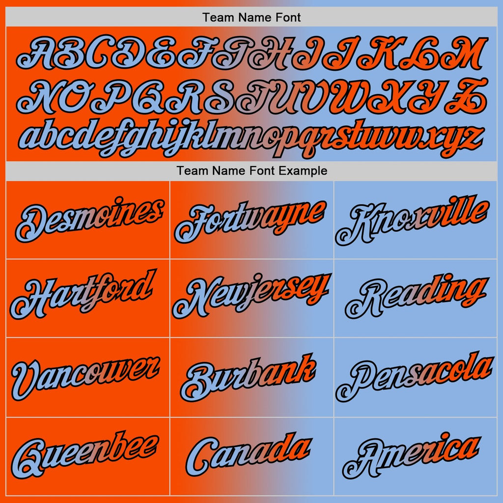 Custom Light Blue Orange-Black Gradient Fashion Performance T-Shirt photo 2