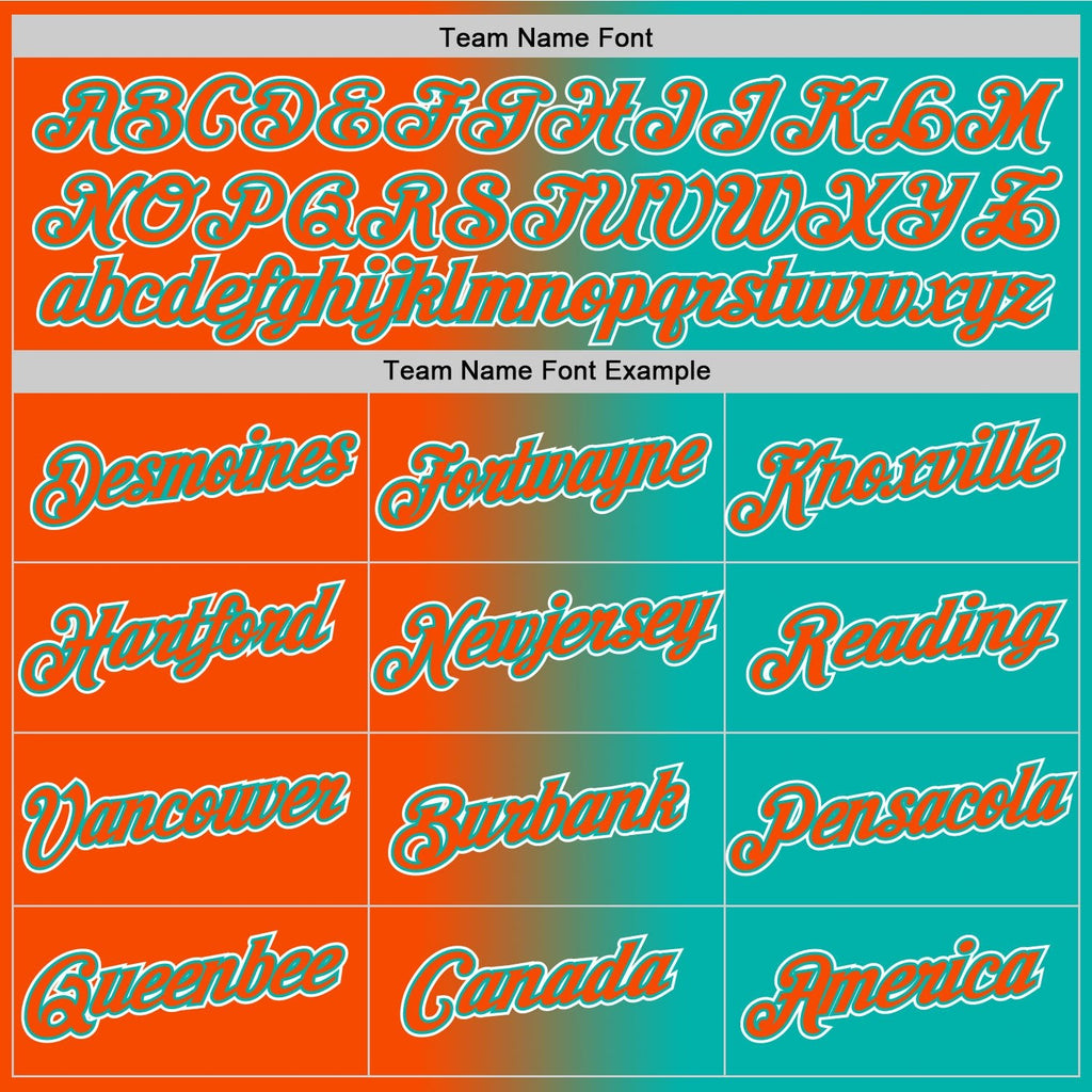 Custom Aqua Orange-White Gradient Fashion Performance T-Shirt photo 3