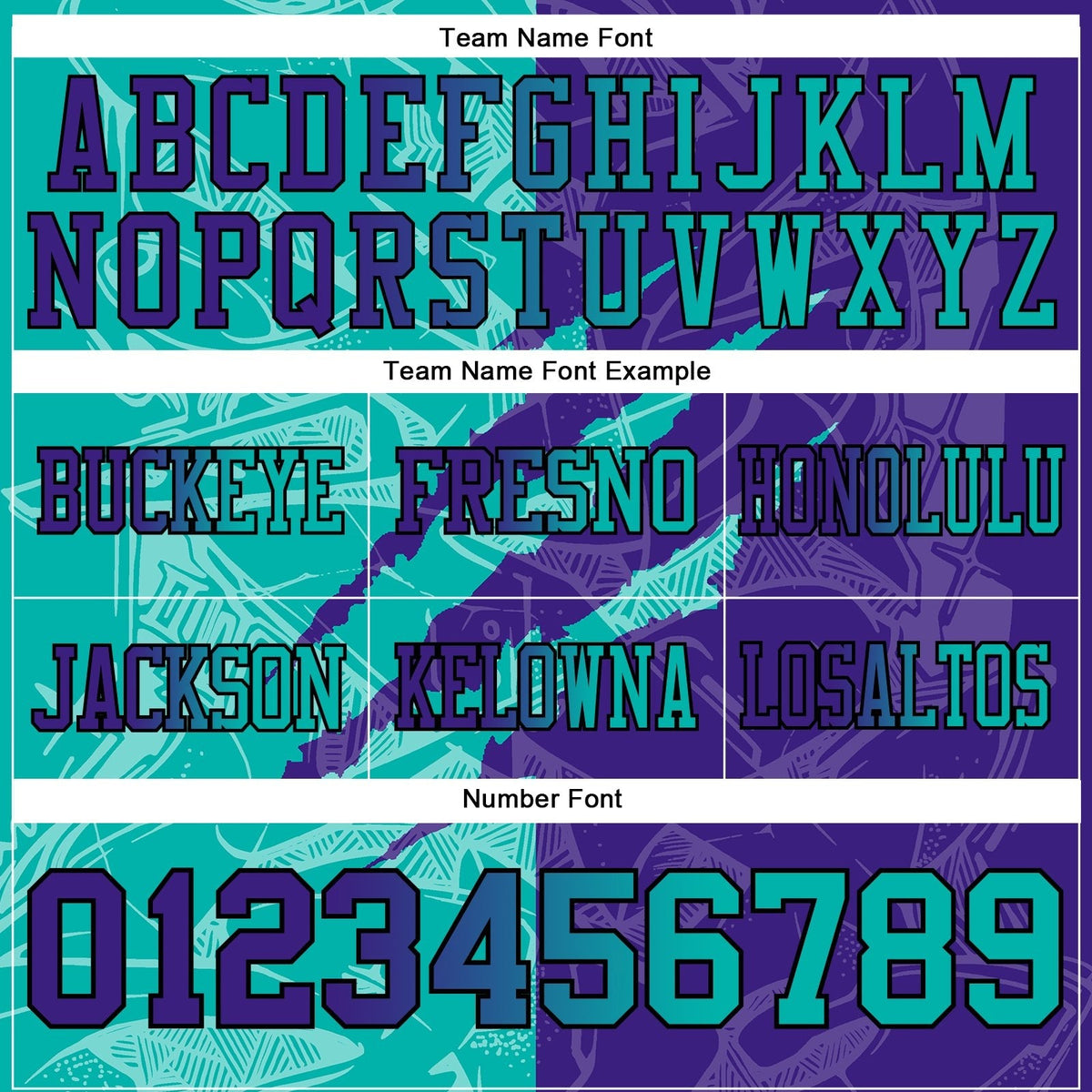 Custom Purple Aqua-Black Authentic Gradient Fashion Scratch Football Jersey photo 3