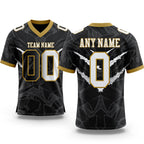 Custom Black White-Old Gold Authentic Gradient Fashion Scratch Football Jersey