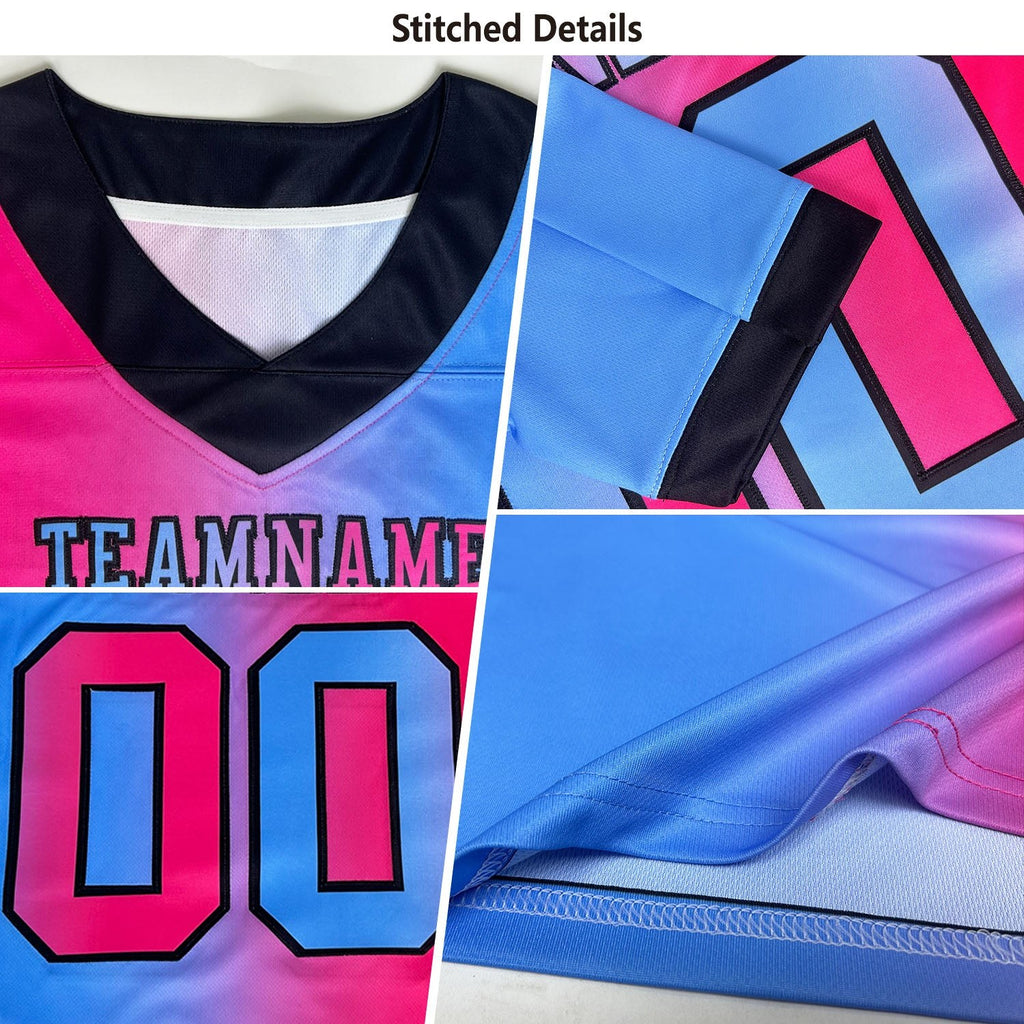 Custom Black White-Old Gold Authentic Gradient Fashion Scratch Football Jersey photo 2