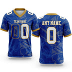 Custom Royal White-Old Gold Authentic Gradient Fashion Scratch Football Jersey