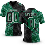 Custom Black Kelly Green-White Authentic Gradient Fashion Scratch Football Jersey
