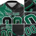 Custom Black Kelly Green-White Authentic Gradient Fashion Scratch Football Jersey detail