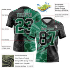 Custom Black Kelly Green-White Authentic Gradient Fashion Scratch Football Jersey photo 3