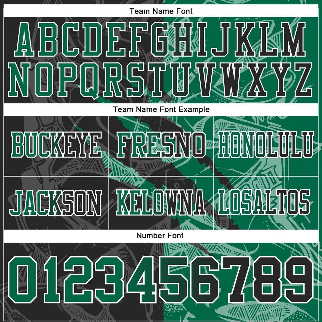 Custom Black Kelly Green-White Authentic Gradient Fashion Scratch Football Jersey photo 4