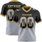 Custom Black Gray-Old Gold Authentic Gradient Square Shape 7V7 Flag Football Jersey photo 1