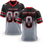 Custom Black Gray-Red Authentic Gradient Square Shape 7V7 Flag Football Jersey