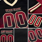 Custom Black Crimson-Cream Authentic Gradient Square Shape 7V7 Flag Football Jersey detail