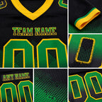 Custom Black Grass Green-Yellow Authentic Gradient Square Shape 7V7 Flag Football Jersey detail