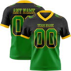 Custom Black Grass Green-Yellow Authentic Gradient Square Shape 7V7 Flag Football Jersey photo 1