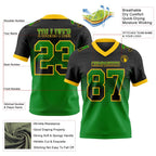 Custom Black Grass Green-Yellow Authentic Gradient Square Shape 7V7 Flag Football Jersey photo 2