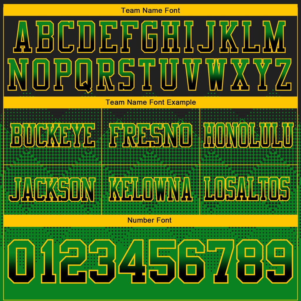 Custom Black Grass Green-Yellow Authentic Gradient Square Shape 7V7 Flag Football Jersey photo 3