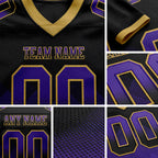 Custom Black Purple-Old Gold Authentic Gradient Square Shape 7V7 Flag Football Jersey detail