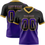 Custom Black Purple-Old Gold Authentic Gradient Square Shape 7V7 Flag Football Jersey photo 1