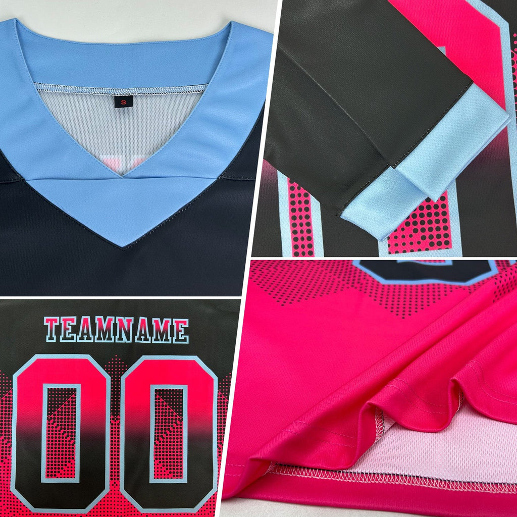 Custom Black Purple-Old Gold Authentic Gradient Square Shape 7V7 Flag Football Jersey photo 2