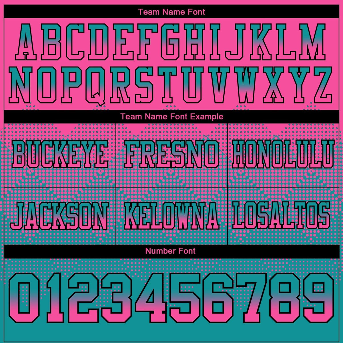 Custom Pink Teal-Black Authentic Gradient Square Shape 7V7 Flag Football Jersey photo 2