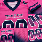 Custom Pink Navy-White Authentic Gradient Square Shape 7V7 Flag Football Jersey detail