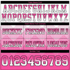 Custom White Pink-Black Authentic Gradient Square Shape 7V7 Flag Football Jersey photo 2