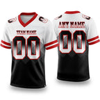 Custom White Black-Red Authentic Gradient Square Shape 7V7 Flag Football Jersey