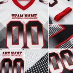 Custom White Black-Red Authentic Gradient Square Shape 7V7 Flag Football Jersey detail