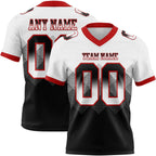 Custom White Black-Red Authentic Gradient Square Shape 7V7 Flag Football Jersey photo 1