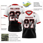 Custom White Black-Red Authentic Gradient Square Shape 7V7 Flag Football Jersey photo 2