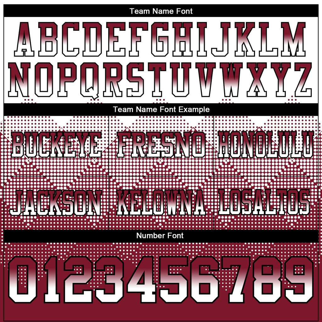 Custom White Crimson-Black Authentic Gradient Square Shape 7V7 Flag Football Jersey photo 2