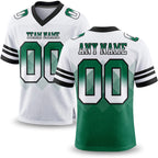 Custom White Kelly Green-Black Authentic Gradient Square Shape 7V7 Flag Football Jersey