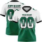 Custom White Kelly Green-Black Authentic Gradient Square Shape 7V7 Flag Football Jersey photo 1