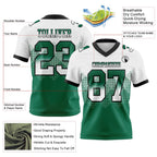 Custom White Kelly Green-Black Authentic Gradient Square Shape 7V7 Flag Football Jersey photo 2