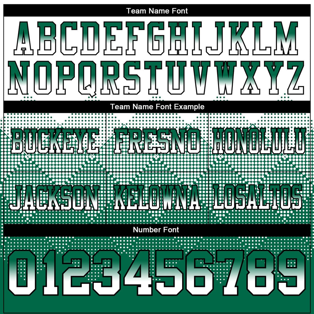 Custom White Kelly Green-Black Authentic Gradient Square Shape 7V7 Flag Football Jersey photo 3
