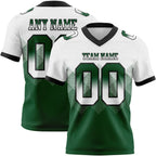 Custom White Green-Black Authentic Gradient Square Shape 7V7 Flag Football Jersey photo 1