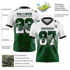 Custom White Green-Black Authentic Gradient Square Shape 7V7 Flag Football Jersey photo 2