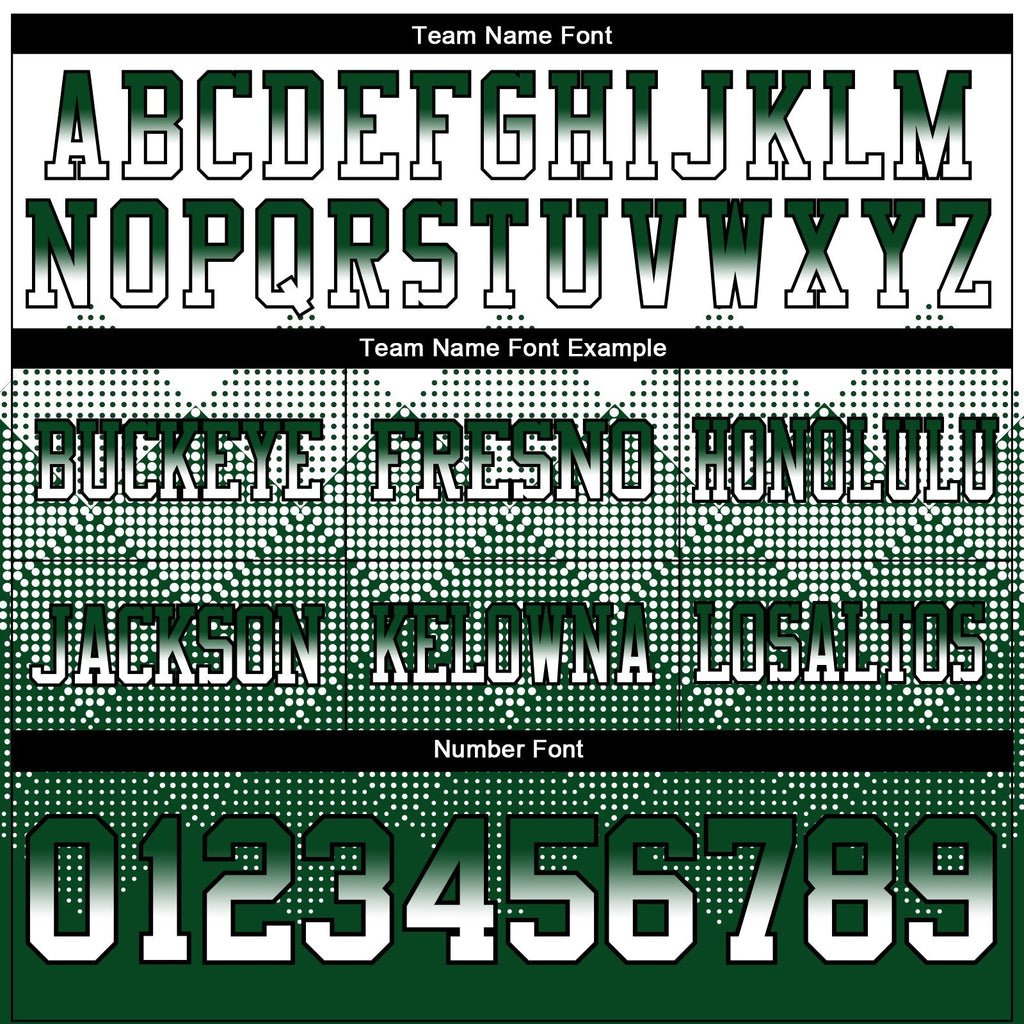 Custom White Green-Black Authentic Gradient Square Shape 7V7 Flag Football Jersey photo 3