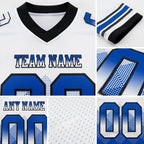 Custom White Thunder Blue-Black Authentic Gradient Square Shape 7V7 Flag Football Jersey detail