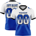 Custom White Thunder Blue-Black Authentic Gradient Square Shape 7V7 Flag Football Jersey photo 1