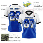 Custom White Thunder Blue-Black Authentic Gradient Square Shape 7V7 Flag Football Jersey photo 2