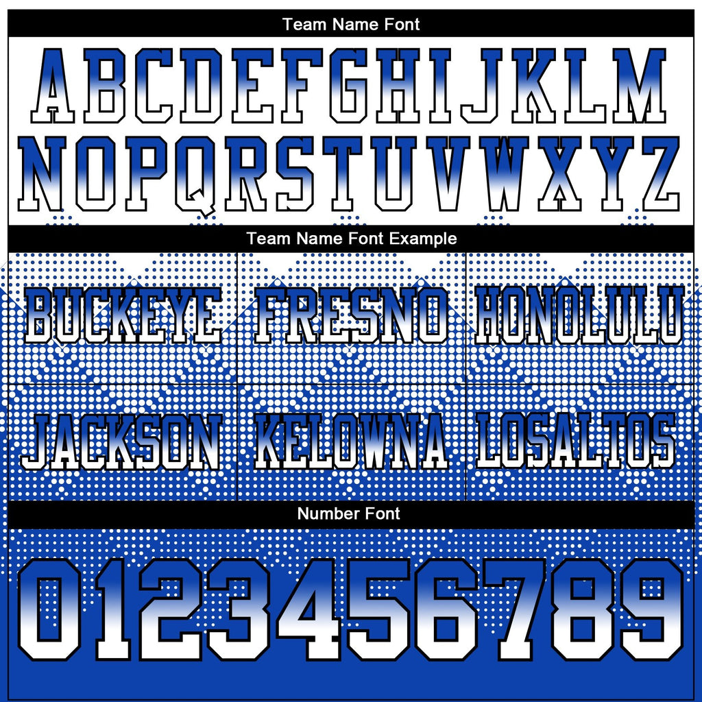 Custom White Thunder Blue-Black Authentic Gradient Square Shape 7V7 Flag Football Jersey photo 3