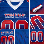 Custom Royal Red-White Authentic Gradient Square Shape 7V7 Flag Football Jersey detail