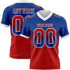 Custom Royal Red-White Authentic Gradient Square Shape 7V7 Flag Football Jersey photo 1