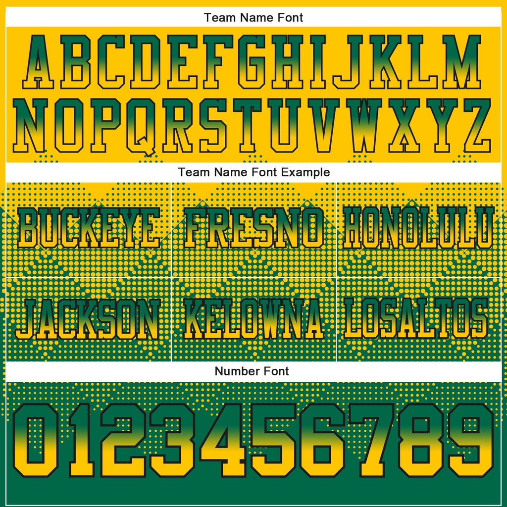 Custom Yellow Kelly Green-Black Authentic Gradient Square Shape 7V7 Flag Football Jersey photo 2