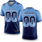 Custom Light Blue Navy-White Authentic Gradient Square Shape 7V7 Flag Football Jersey
