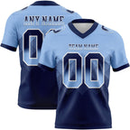 Custom Light Blue Navy-White Authentic Gradient Square Shape 7V7 Flag Football Jersey photo 1