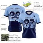 Custom Light Blue Navy-White Authentic Gradient Square Shape 7V7 Flag Football Jersey photo 2