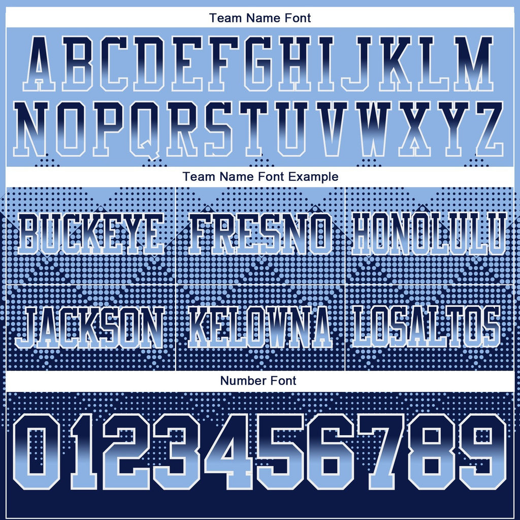 Custom Light Blue Navy-White Authentic Gradient Square Shape 7V7 Flag Football Jersey photo 3