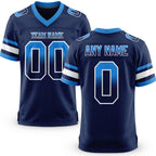 Custom Navy Powder Blue-White Authentic Gradient Square Shape 7V7 Flag Football Jersey