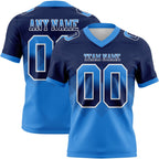Custom Navy Powder Blue-White Authentic Gradient Square Shape 7V7 Flag Football Jersey photo 1