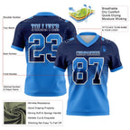 Custom Navy Powder Blue-White Authentic Gradient Square Shape 7V7 Flag Football Jersey photo 2